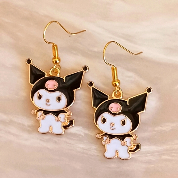 Sanrio Kuromi Oil Painted Handmade Earrings - Picture 2 of 4